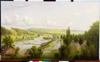 Río Mohawk en Little Falls, Nueva York, 1892